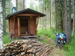 Hut in wilderness - lunchtime