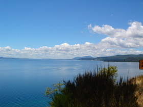 Mission Bay: view of Lake Taupo