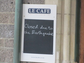 Christchurch: café closed