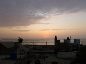Huanchaco: Sunset from our Hostal Bedroom