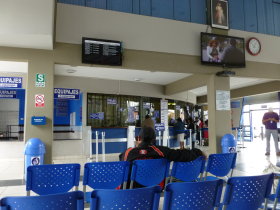 Trujillo: Waiting for the Bus to Chiclayo in the<br>highly organised Cruz del Norte Bus Terminal